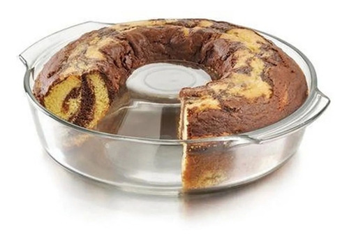 Imagem 5 de 8 de Forma Assadeira Redonda Vidro Refratário Forno Bolo Pudim
