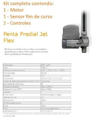 Kit Motor Portão Eletrico Basculante Penta Jet Flex Ppa