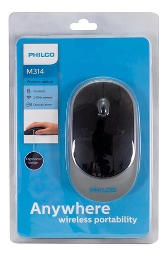 Mouse Inalámbrico Philco Spk7314 1200 Dpi Gris Fj