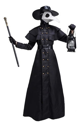 Disfraz De Plague Doctor Para Cosplay, Bata Con Capucha, Más