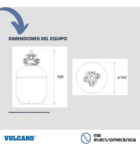 Imagen 6 de 10 de Filtro Vulcano Pileta Vc50 90.000 Litros - Soplado
