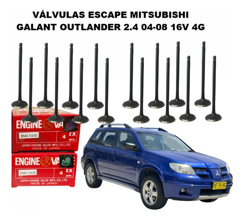 Válvulas Escape Mitsubishi Galant Outlander 2.4 04-08 16v 4g