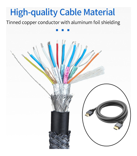 Cable 2.1 48gbps 8k 60hz 4k 120hz Ultra Alta 1.2 Metros