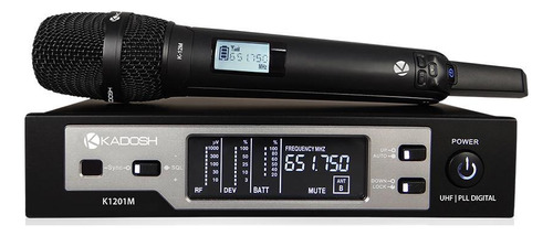Microfone Kadosh Sem Fio Uhf Digital Sistema Ir K-1201m