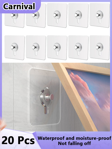 10/20 Pcs Adhesive Wall-mounted Hooks Poster Photo Frame