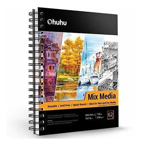 Cuaderno De Bocetos De Técnica Mixta 10×7.6 120 Lb 200 Gsm 