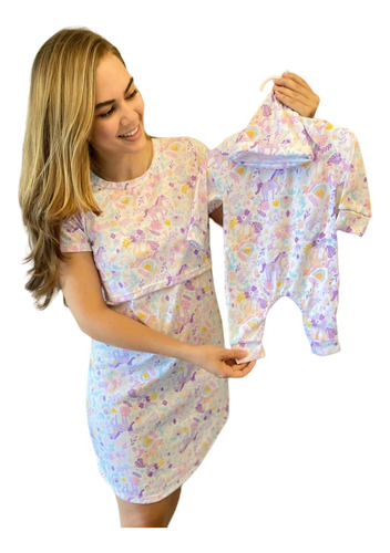 Pijama Materna Con Función De Lactancia Duo Mama Y Bebe