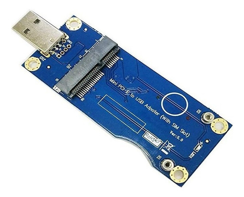 Timack - Adaptador Mini Pci-e Un Usb Con Ranura Para Tarjeta