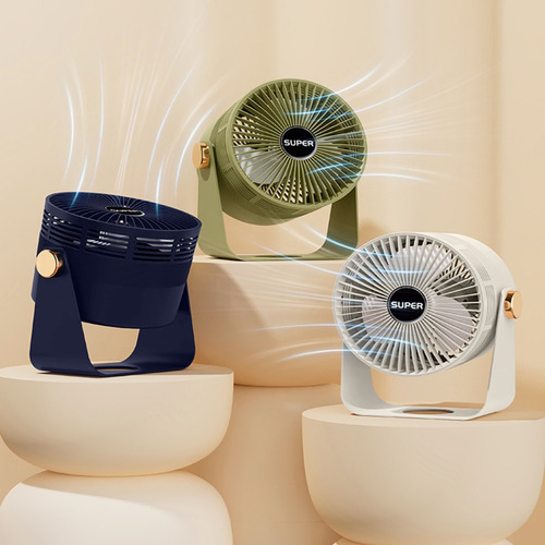 Ventilador De Escritorio De Viento Con Circulación De Aire Cantidad De Aspas 3 Estructura Azul Diámetro 20 Cm Frecuencia 15hz Material De Las Aspas Plástico