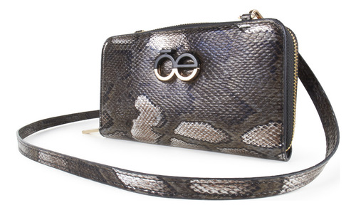 Cartera Cloe Grande Para Mujer Cierre Metálico Doble Funcion Color Negro