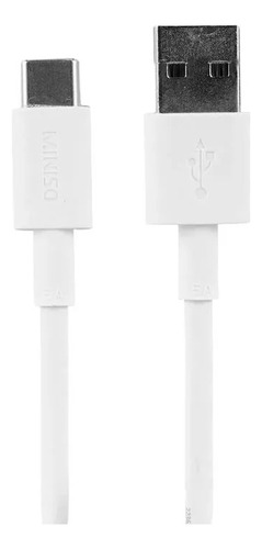 Miniso Cable Usb Blanco Tipo C 1m 5v/5a 25w