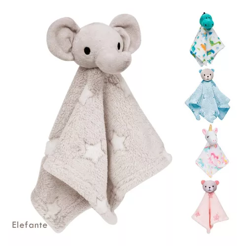 Naninha Para Bebê Bichinho de Pelúcia Antialérgico Elefante Azul Color Baby  : : Brinquedos e Jogos