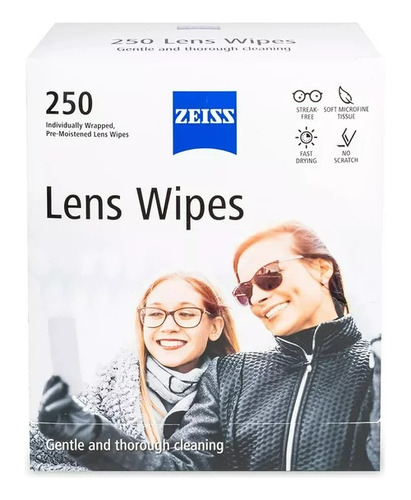 Paños Húmedos Zeiss X 250 Unidades Toallitas Limpieza Gafas Lentes Cámara Pantallas Lens Wipes Envio Inmediato