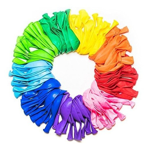 Dusico Balloons Rainbow Set (paquete De 100) 12 Pulgadas, Va