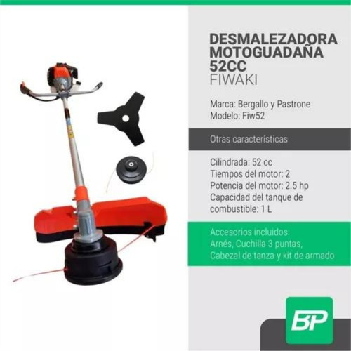 Desmalezadora Motoguadaña 52cc Fiwaki Motor A Explosion 2t