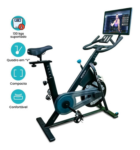 Bicicleta Ergométrica Seminova Goper Smart Bike Indoor Spinning Com Tela De 21