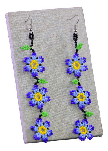 Aretes Largos Colgantes De Flores