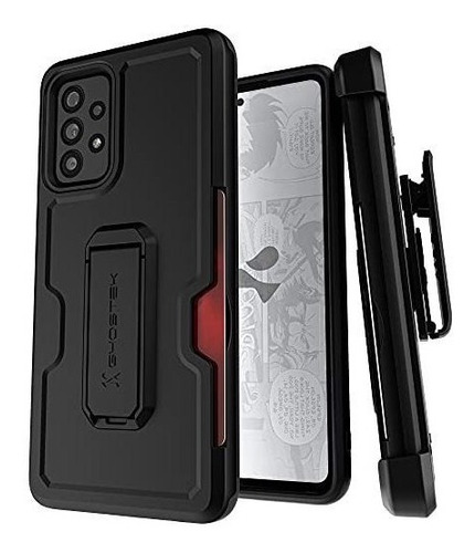 Funda Para Galaxy A72 Clip Para Cinturón Color Negro Mate   