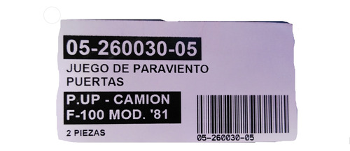 Burlete De Puerta Paravientos Ford F100 81 98 2 Puertas