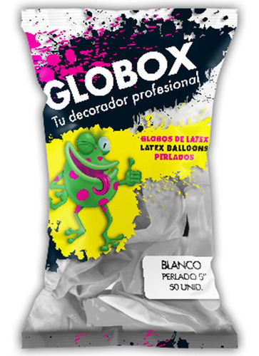 Globox Perlado 5 Pulgadas Color Blanco X 50 Un
