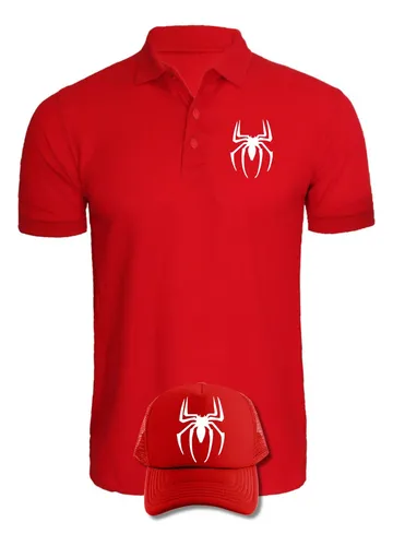 Camiseta Tipo Spiderman Logo Cara Obsequio Gorra Serie Red