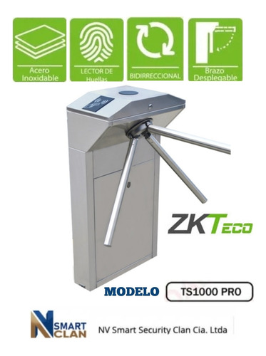 Zk-teco. Torniquete Ts1000 Pro. Acero Inx. Vertical.