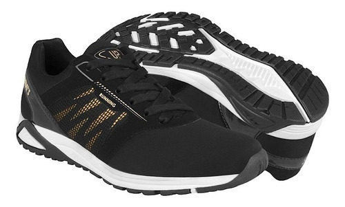 Tenis Para Correr What´s Up Para Mujer Negro Oro 160610