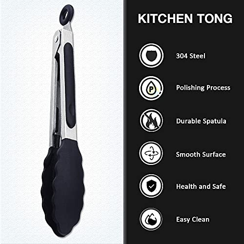 Mini Silicone Serving Tongs Set Of 3 - Non-stick Small ...