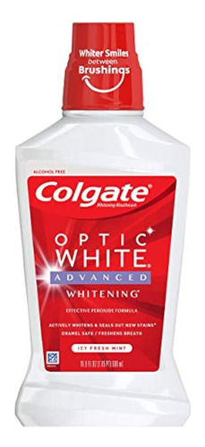 Colgate Optic White Whitening Mouthwash, Fresh Mint - 500ml,