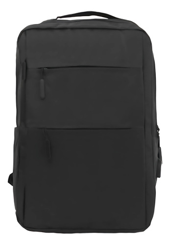 Mochila Color Negro / Gris Diseño Liso Cierres Antirrobo