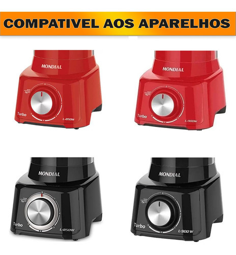 Copo Compatível Mondial Turbo L-850w L-900w Sangel Vermelho