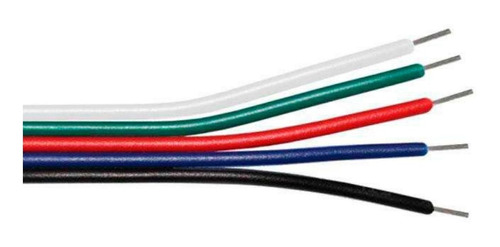 Cable Rgbw 0.6 Mm 22 Awg 5 Polos Tira Led Rgb+w X 10 Metros