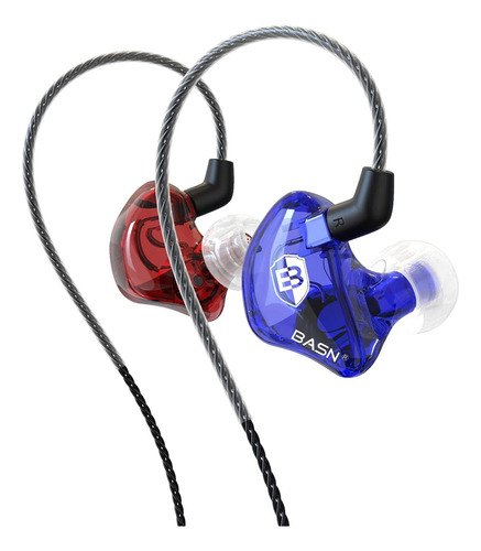 Auriculares Intrauditivos Basn Rojo Y Azul Con Microfono