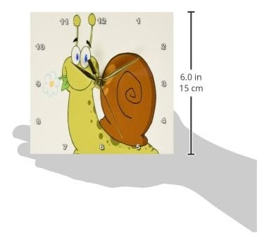 3drose Dc__1 Caracol De Dibujos Animados Con Reloj De Escrit