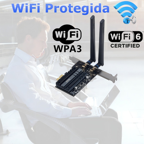Adaptador Wi-fi 6 PCIe de doble banda Intel Ax200 Bluetooth 5.2