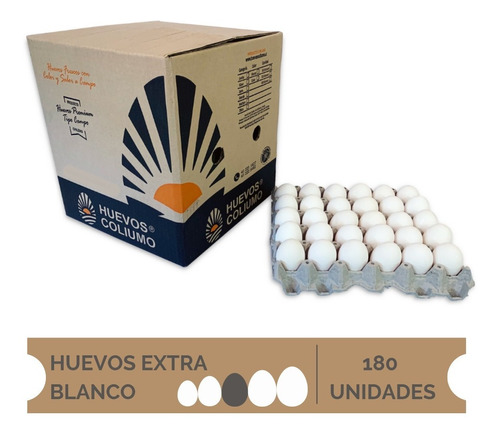 Huevos Extra Blanco 180 Unidades Coliumo