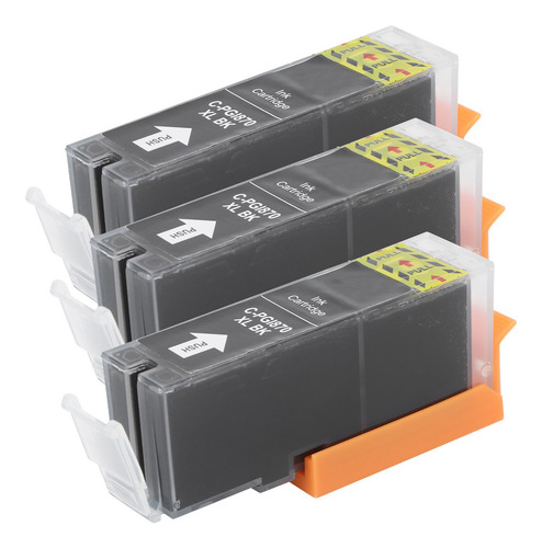 Imagen 2 de 10 de Cartucho De Tinta 3pcs Impresora Negro Plástico Pgi-870 Para