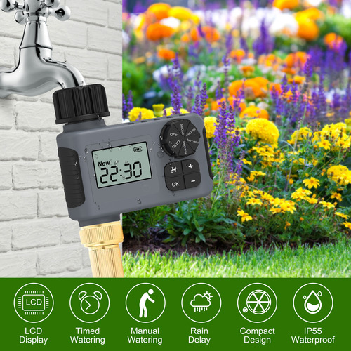 Temporizador De Riego Automático Con Sensor De Lluvia Y Bloq