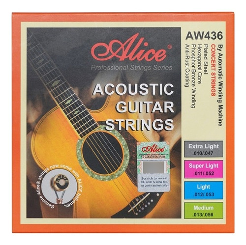 Cuerdas Para Guitarra Electroacústica O Acústica Alice