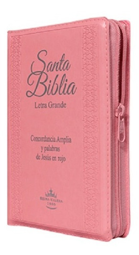 Biblia Rvr1960 Let Grande Imit Piel Rosa Claro Cierre/índice