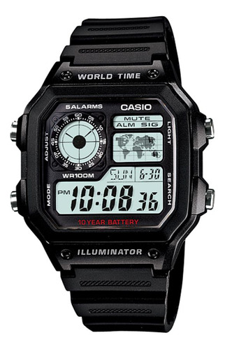 Reloj Para Hombre Casio Ae_1200wh_1av Negro