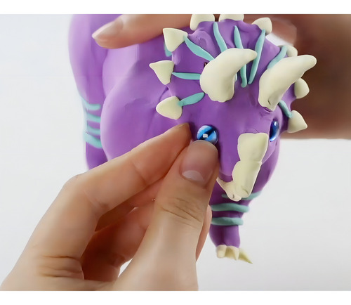 Dinosaurio Triceratops Para Armar Y Decorar Con Plastilina Color Multicolor