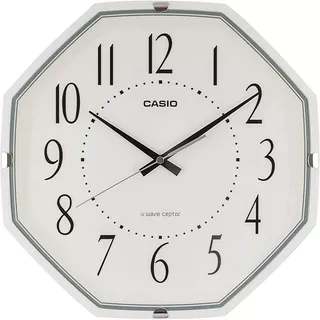 Reloj De Pared Casio Iq-1007j, Radio, Blanco, Diámetro 13,0