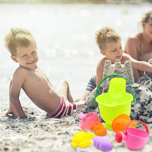 Set Juguetes De Playa For Niños 6 Accesorios Cubeta