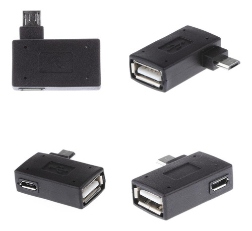 4 Paquetes De De Ángulo Micro Usb 2.0 Otg Host Adapter Con