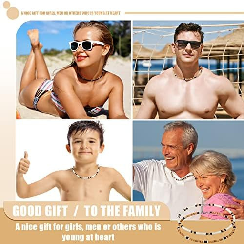 4 Piezas De Collar De Concha De Puka Para Hombres, Gargantil