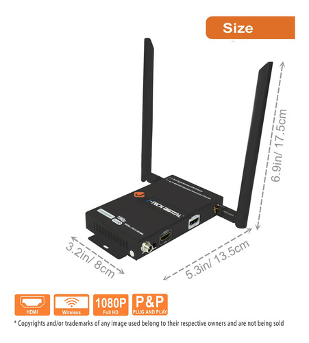 J-tech Digital Hdbitt Series 1x2 Extensor Hdmi Inalámbrico D