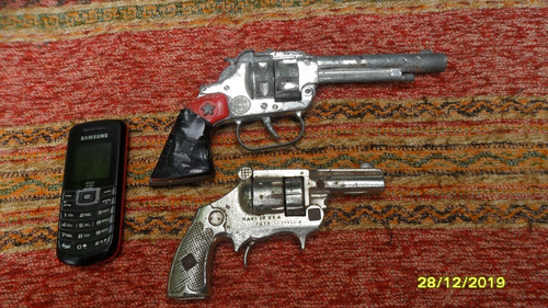 Lote 2 Antiguos Revolver Juguete Cebita England Y Usa