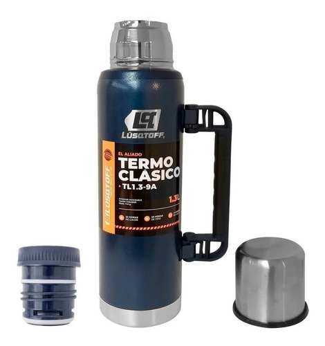 Termo Acero Inox 1.3l Color Azul Lusqtoff Frio Calor Hielo