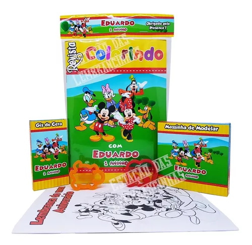 25 Kits Livro De Colorir Com Giz De Cera + Massinha E Moldes